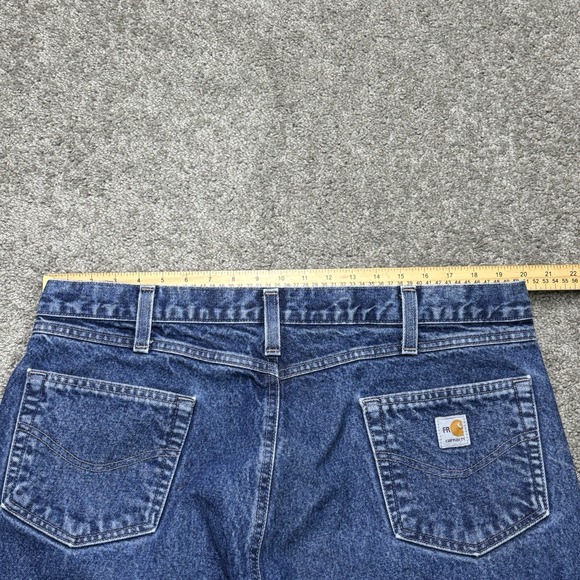 Vintage Carhartt Double Knee Denim Jeans 40X30 Carpenter Dungaree Faded - Picture 10 of 13